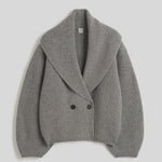 Toteme Shawl Lapel Cardigan in Mid Grey Melange