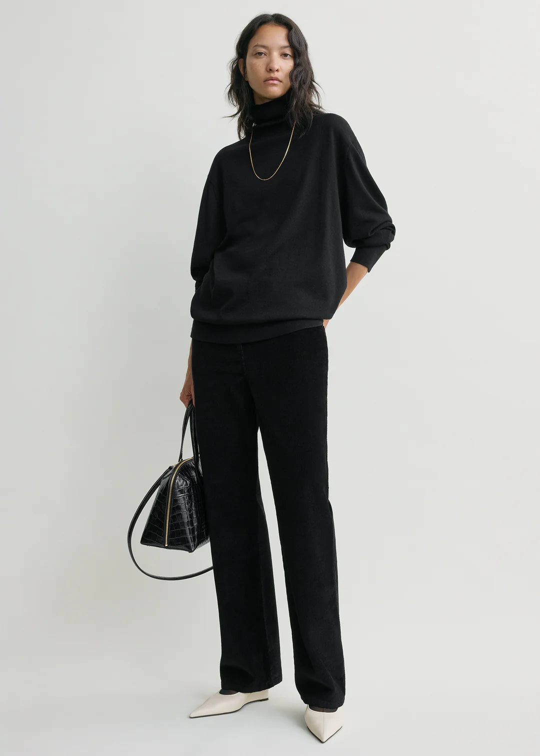Toteme Straight Cord Trouser in Black
