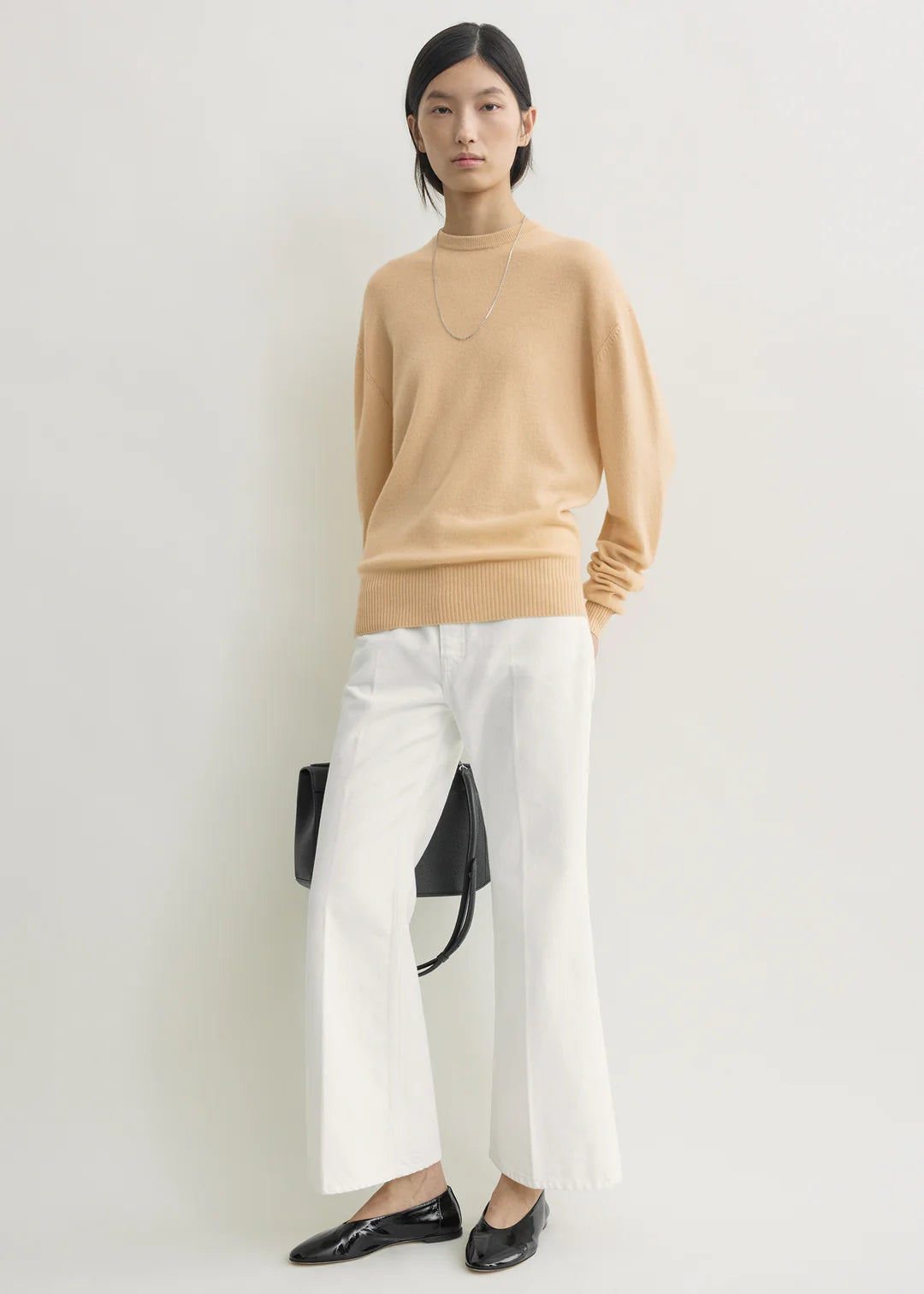 Toteme Classic Cashmere Crew Knit in Pale Apricot