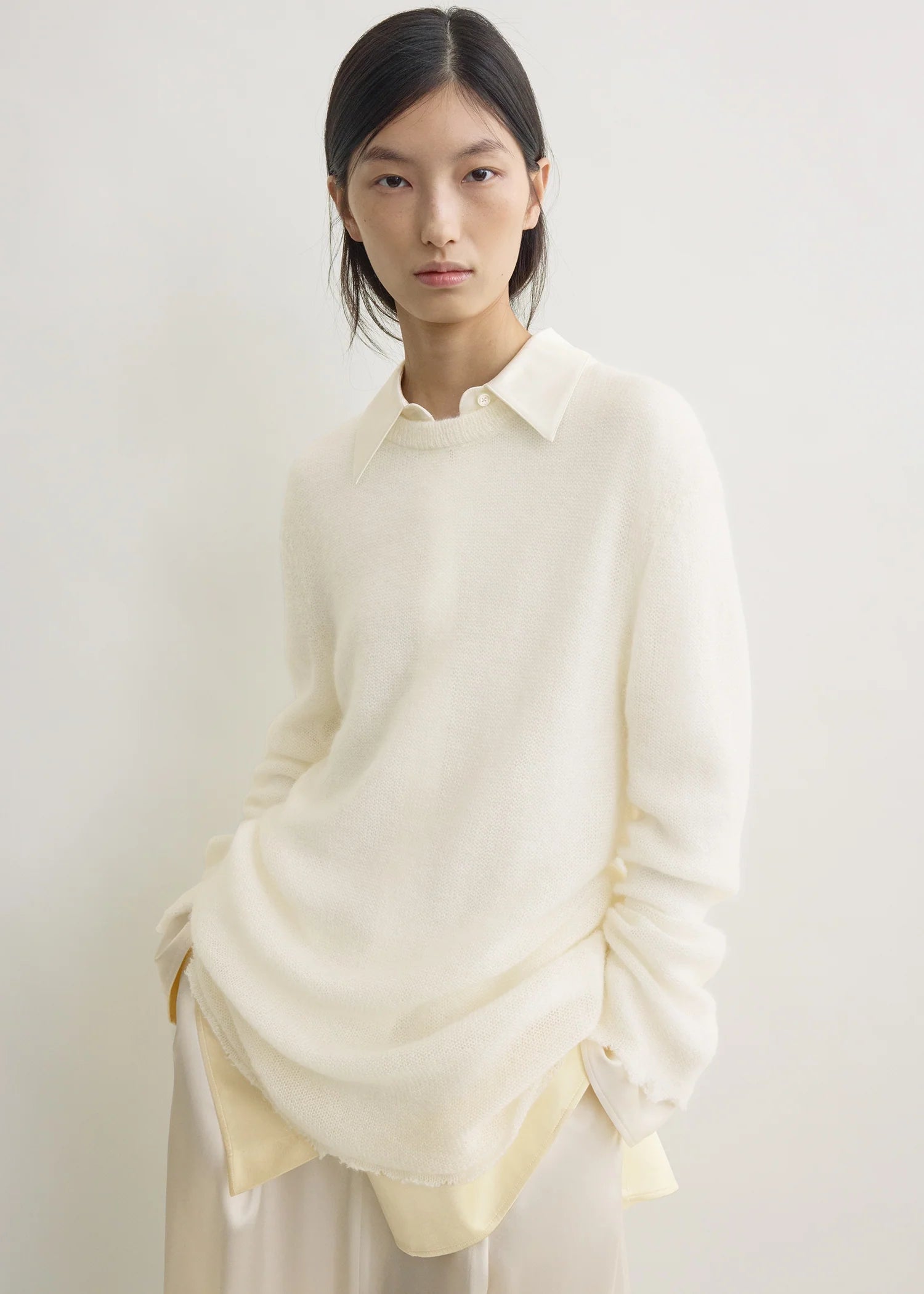Toteme Long Open Weave Knit in Off White