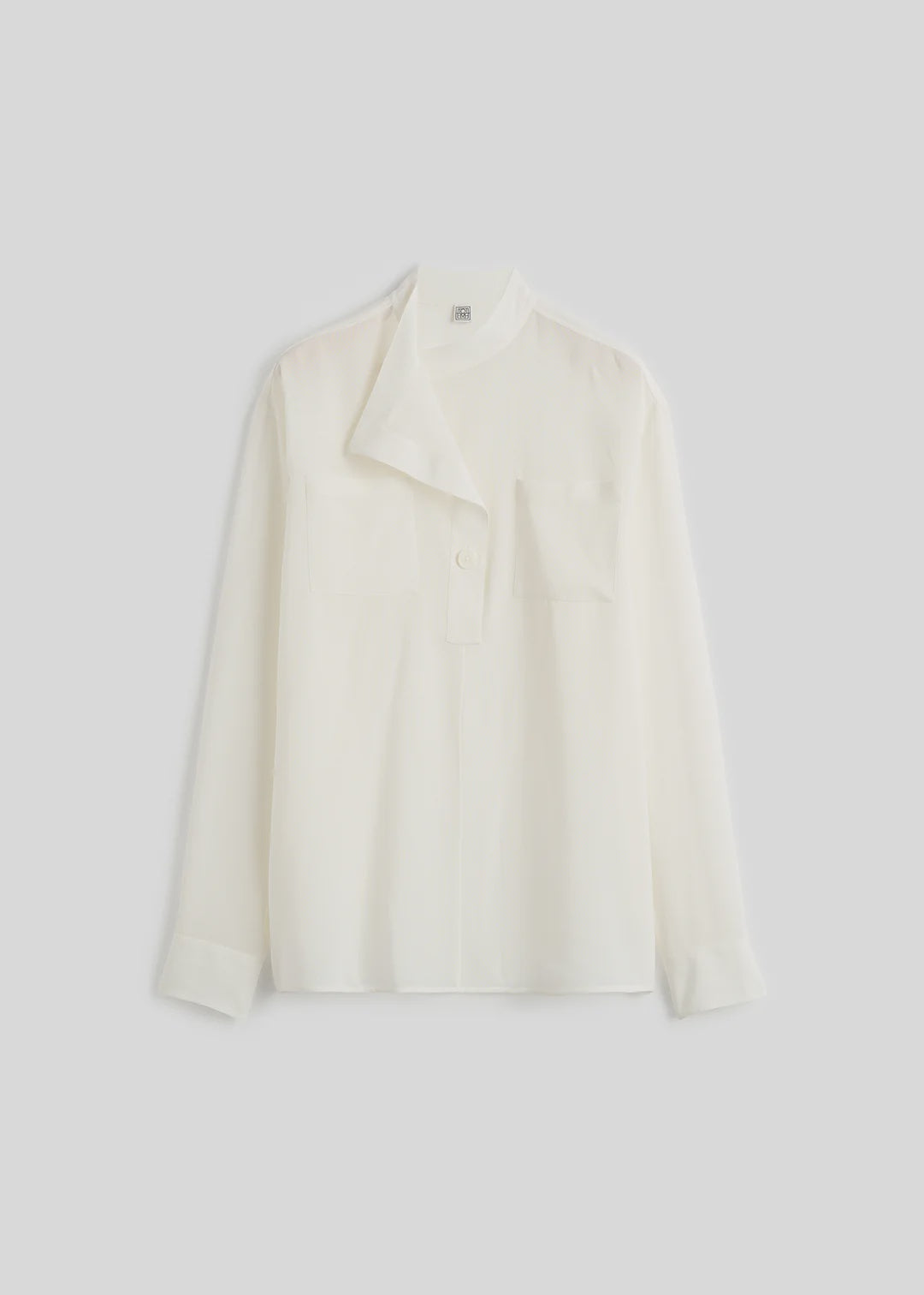 Toteme Overlapping Collar Blouse in Milk