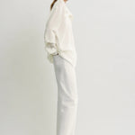 Toteme Overlapping Collar Blouse in Milk