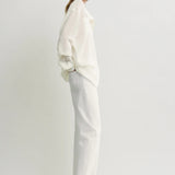 Toteme Overlapping Collar Blouse in Milk