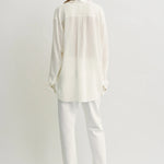 Toteme Overlapping Collar Blouse in Milk