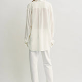Toteme Overlapping Collar Blouse in Milk