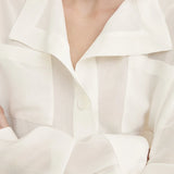 Toteme Overlapping Collar Blouse in Milk