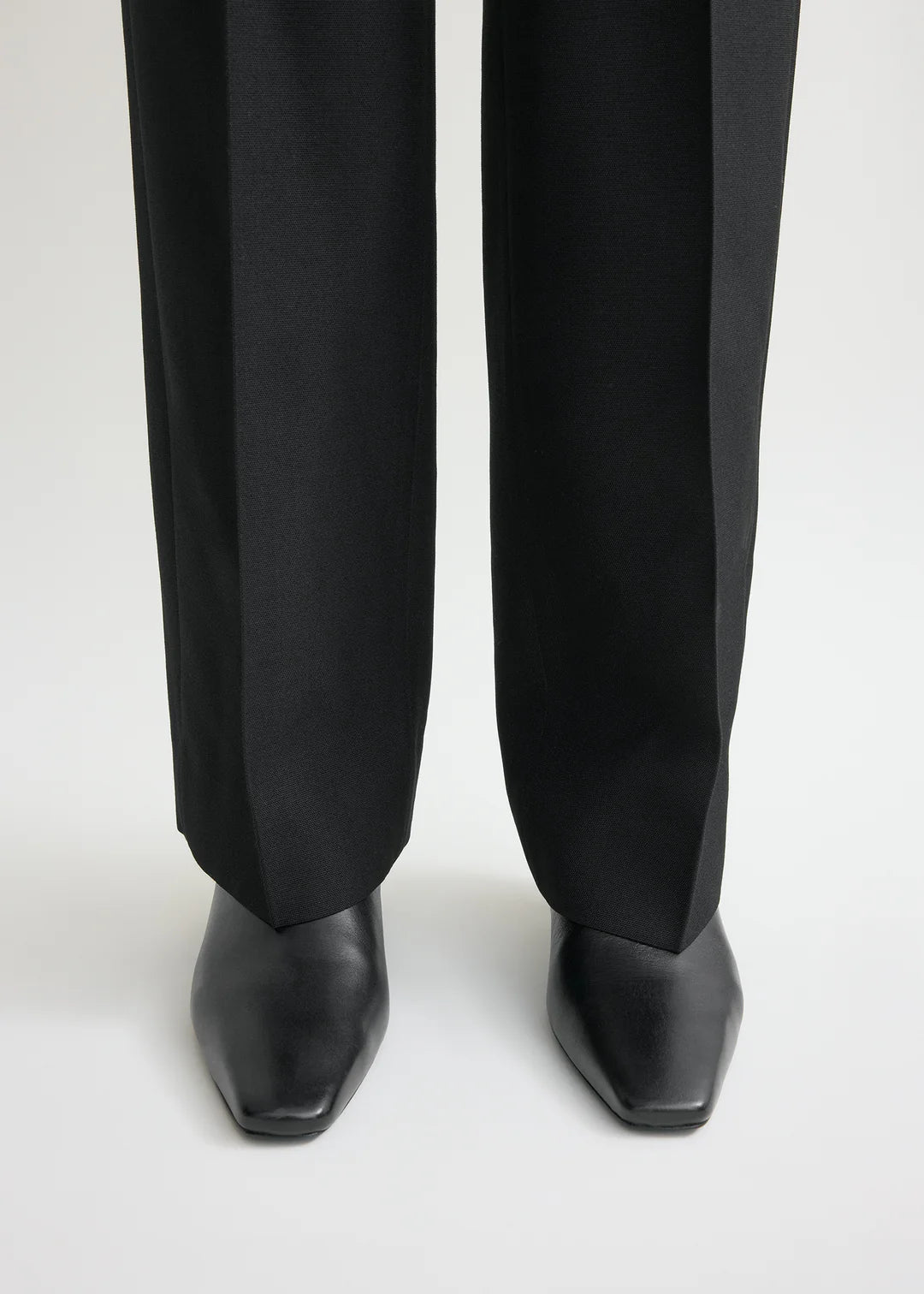 Toteme Leather Mid-Heel Boots in Black