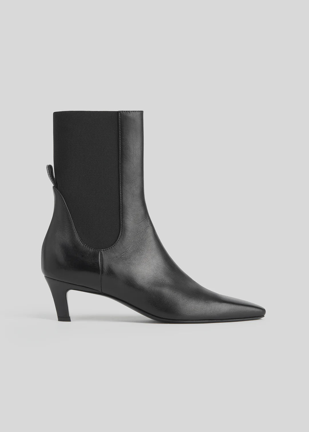 Toteme Leather Mid-Heel Boots in Black