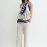 Toteme Collector Sarong Cotton  in Ecru and Navy