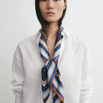 Toteme Collector Sarong Silk in Ecru and Navy