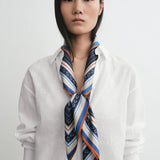 Toteme Collector Sarong Silk in Ecru and Navy
