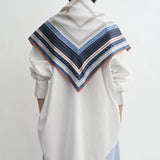 Toteme Collector Sarong Silk in Ecru and Navy
