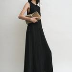 Toteme T-Lock Suede Clutch in Tobacco