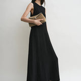 Toteme T-Lock Suede Clutch in Tobacco