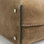 Toteme T-Lock Suede Clutch in Tobacco