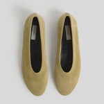 Toteme Slip Suede Ballerinas in Cashew
