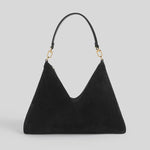 Toteme Medium Bevel Suede Bag in Black