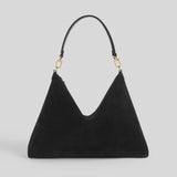Toteme Medium Bevel Suede Bag in Black