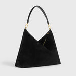 Toteme Medium Bevel Suede Bag in Black