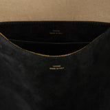 Toteme Medium Bevel Suede Bag in Black