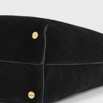 Toteme Medium Bevel Suede Bag in Black