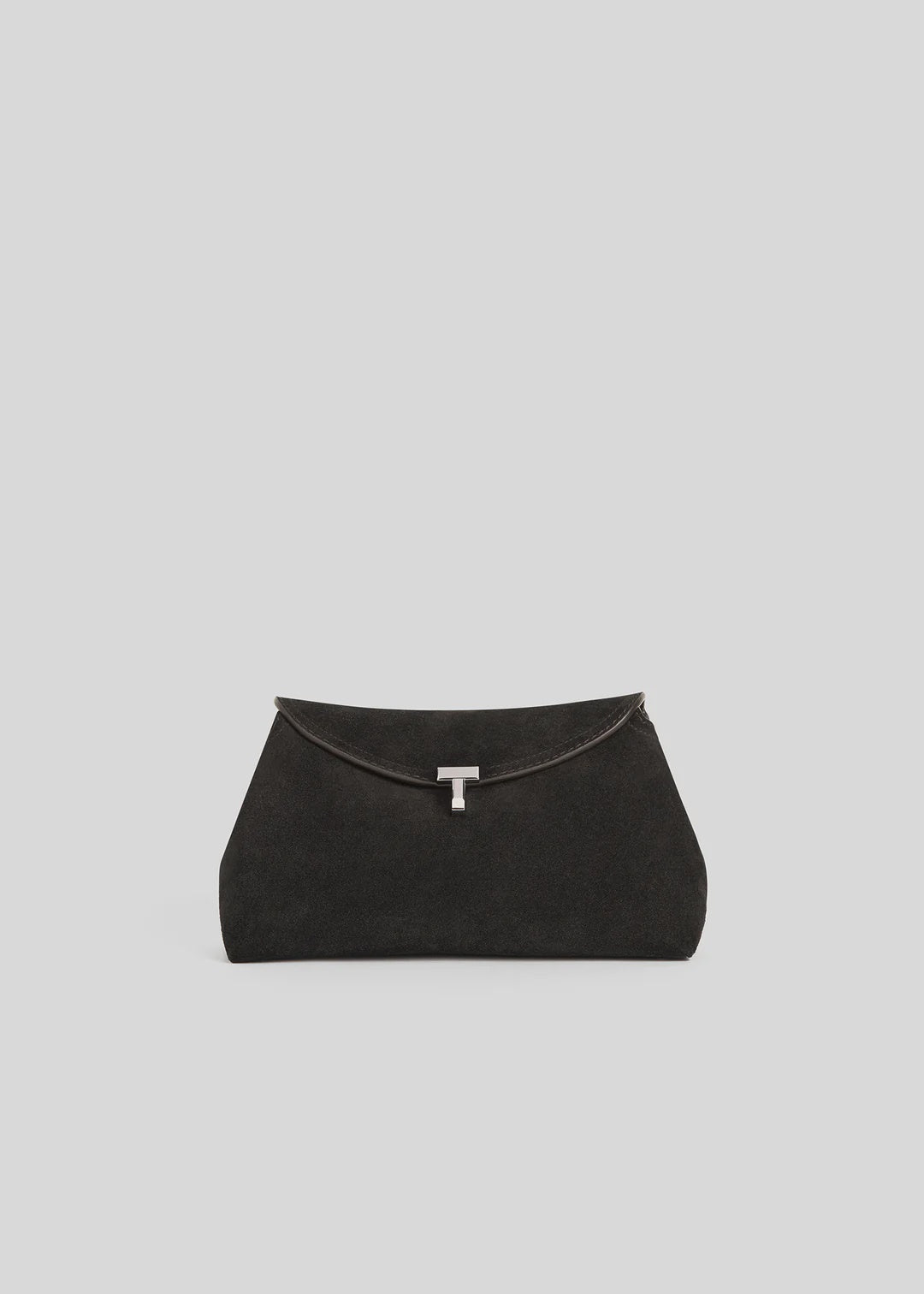 Toteme T-Lock Suede Clutch in Espresso