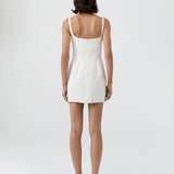 St Agni Tailored Square Neck Mini Dress in Off White