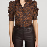 Frame The Gillian Top in Light Leopard Multi