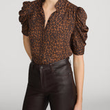 Frame The Gillian Top in Light Leopard Multi