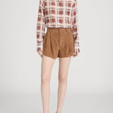 Frame The Plaid Boy Shirt in Silver Peony Multi