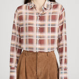 Frame The Plaid Boy Shirt in Silver Peony Multi