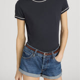 Frame The Ringer Baby Tee in Navy Multi