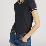 Frame The Ringer Baby Tee in Navy Multi
