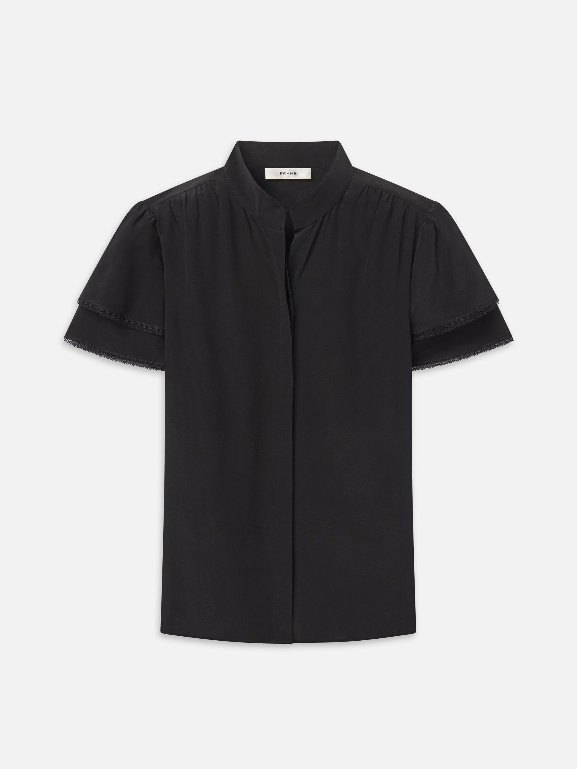Frame The Silk Arcadia Top in Black