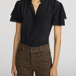Frame The Silk Arcadia Top in Black - side view
