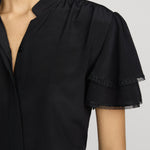 Frame The Silk Arcadia Top in Black - styled look