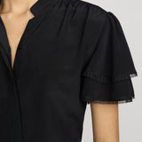 Frame The Silk Arcadia Top in Black - styled look