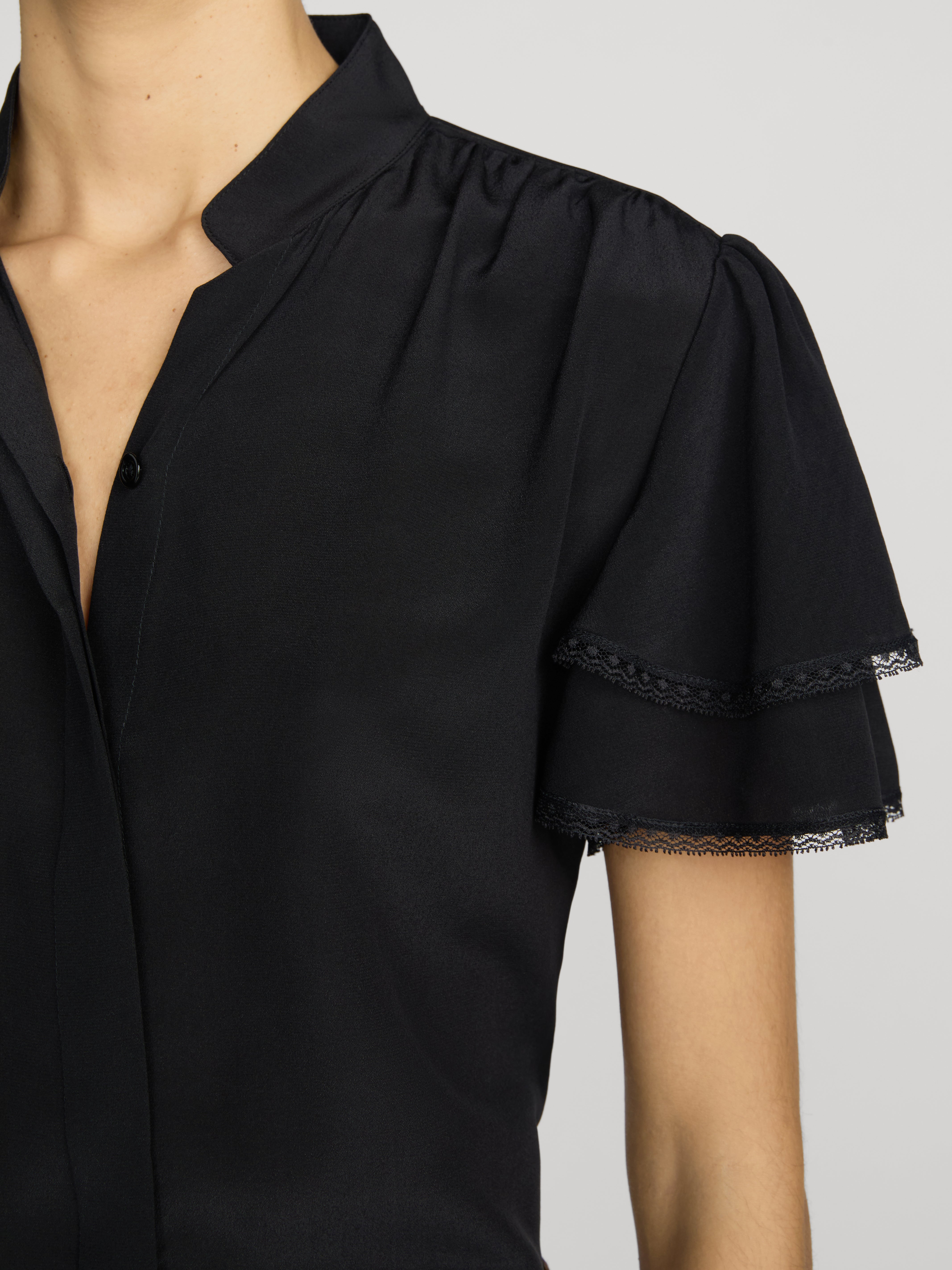 Frame The Silk Arcadia Top in Black - styled look