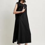 Toteme Tie-Waist Jersey Dress in Black - detail view