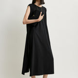 Toteme Tie-Waist Jersey Dress in Black - detail view