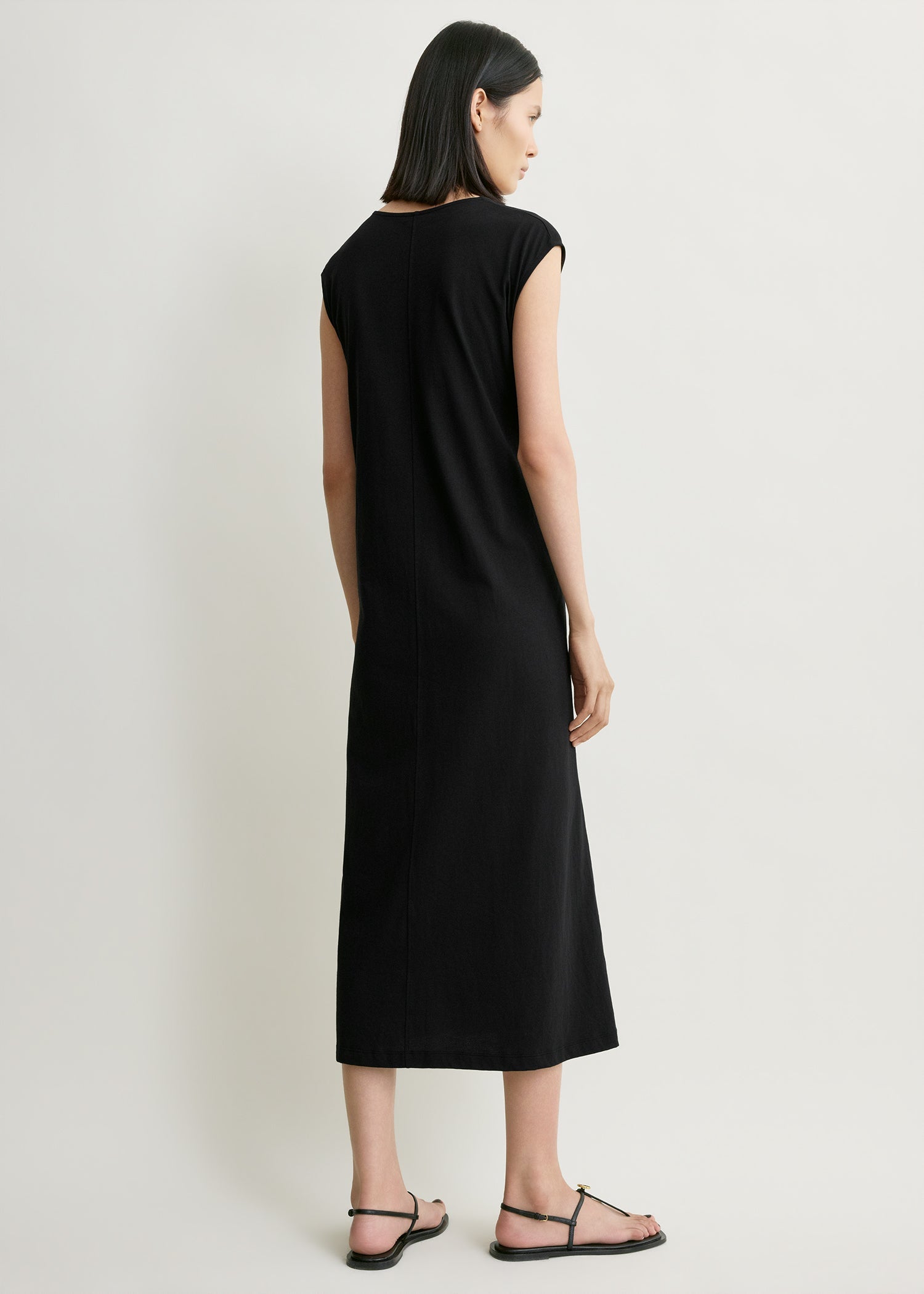 Toteme Tie-Waist Jersey Dress in Black - styled look