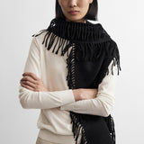 Toteme Cashmere Tassel Scarf in Black