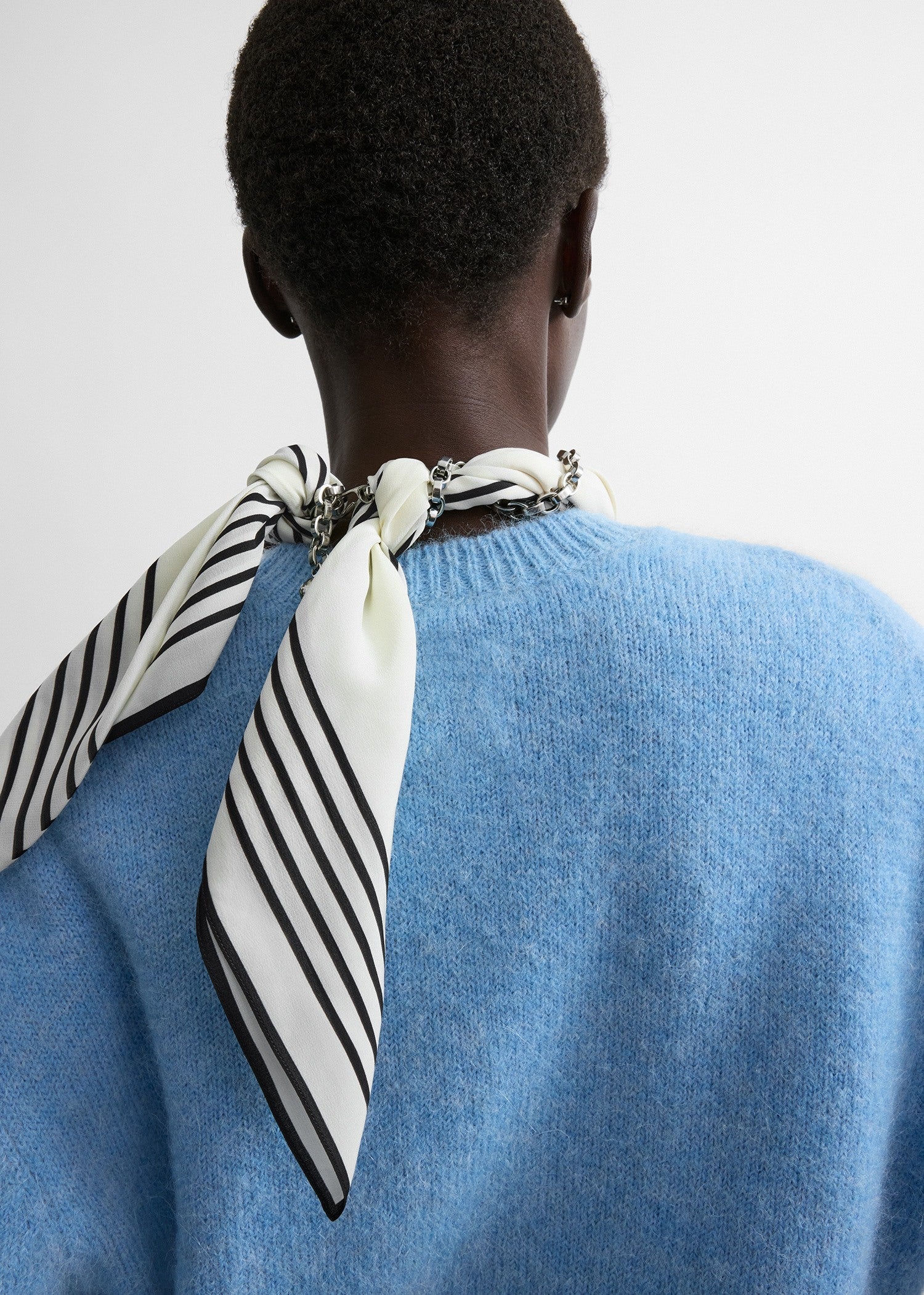 Toteme Classic Alpaca Crew Knit in Pale Blue - side view