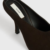 Toteme Contour Suede Mules in Brown