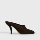 Toteme Contour Suede Mules in Brown