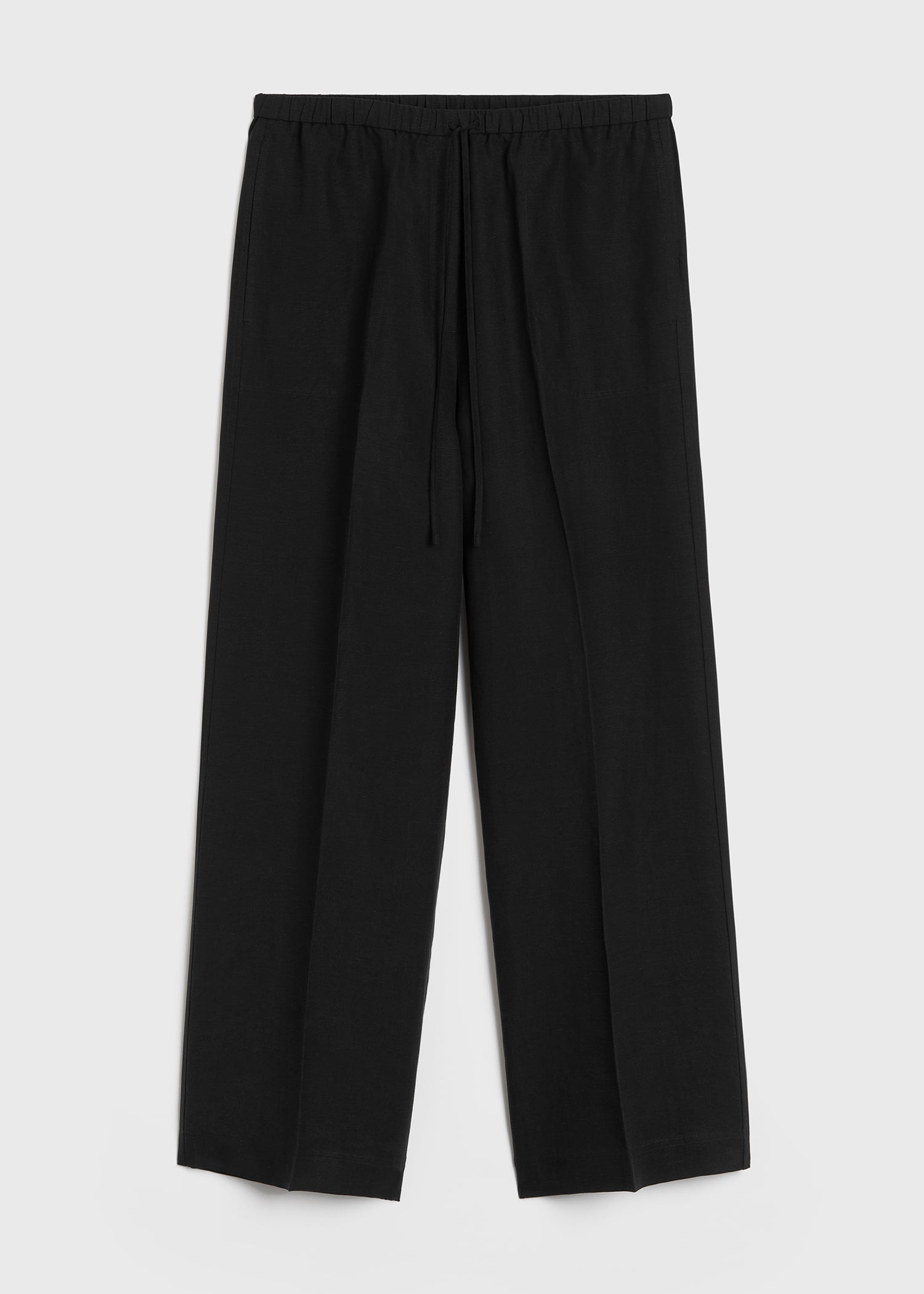 Toteme Drawstring Cotton Trousers in Black