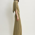 Toteme Long Knit Skirt in Desert - detail view