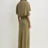 Toteme Long Knit Skirt in Desert - styled look