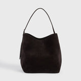 Toteme Medium Belted Suede Tote in Espresso