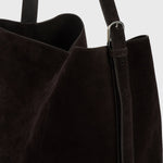 Toteme Medium Belted Suede Tote in Espresso - outfit inspiration